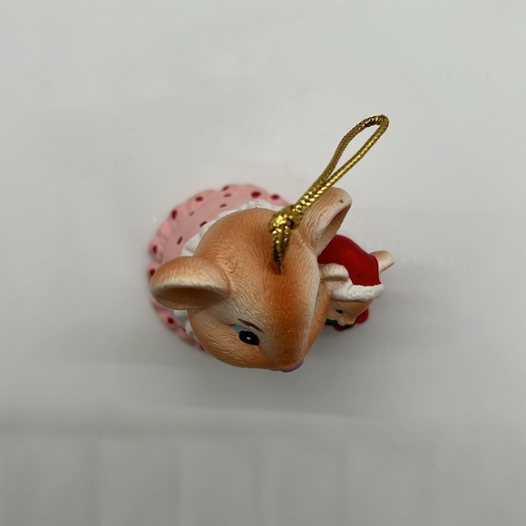 Vintage Mommy Mouse and Baby Mouse Bedtime Musical Christmas Ornament - Picture 6 of 8